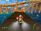 Toadette and Bowser Jr. at the first shortcut