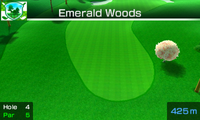 Hole 4 of Emerald Woods from Mario Sports Superstars
