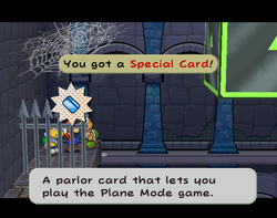 Mario getting Special Card from Koopook in Hooktail Castle of Paper Mario: The Thousand-Year Door.