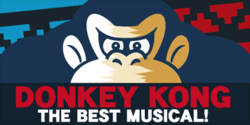 A sign of Donkey Kong: The Best Musical! in Mario Kart 8 Deluxe
