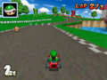 Luigi racing on the course.