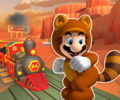 The course icon of the R variant with Tanooki Mario