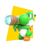 Artwork of Yoshi in Mario + Rabbids Kingdom Battle.
