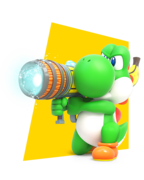 Artwork of Yoshi in Mario + Rabbids Kingdom Battle.