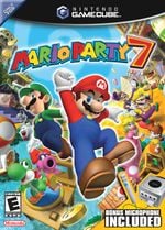 North American box art for Mario Party 7 with the Nintendo GameCube Microphone included
