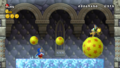 Lemmy Koopa's castle battle in New Super Mario Bros. Wii