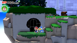 A Not-Bottomless Hole in Shangri-Spa in Paper Mario: The Origami King