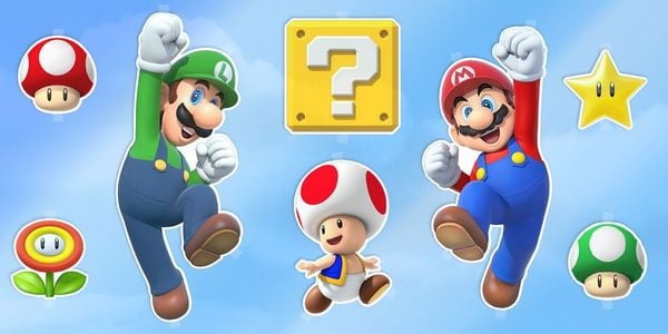 Banner for a set of Mario printable decorations