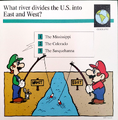 "Which river divides the U.S. into East and West?"