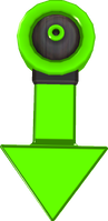 Rendered model of a green gravity switch from Super Mario Galaxy.