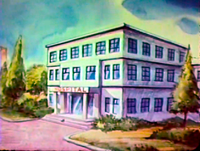 The Sweetville Hospital in the Saturday Supercade episode "Junior Meets Kid Dynamo"