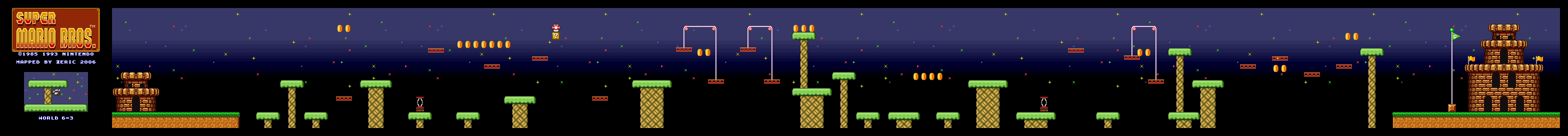 Map of World 6-3 (Super Mario All-Stars version)
