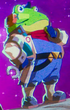 A screenshot of Slippy Toad in The Super Mario Galaxy Movie
