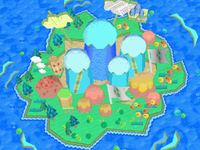 Yoshi Island as it is seen in Itadaki Street DS.