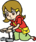 Artwork of 5-Volt doing one of the poses in WarioWare: Move It! while wearing Joy Cons.