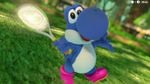 Blue Yoshi's entrance pose