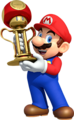 Mario with the Mushroom Cup from Mario Kart 8