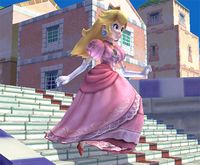 Peach walking in one of the stages.