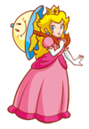 A Sticker of Princess Peach and Perry (from Super Princess Peach) in Super Smash Bros. Brawl.