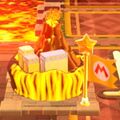 Screenshot of the level icon of Simmering Lava Lake in Super Mario 3D World