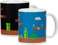 A Super Mario Bros. mug. Warming it up changes the color of the sky to blue and reveals more objects in the scene. The process is reversed upon the mug cooling down.