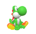 Yoshi getting a pie to the face.