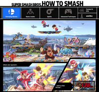 A tutorial describing how Smash works at its core, showing screenshots of Mario fighting seven other characters.