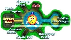Sherbet Island map artwork for Diddy Kong Racing