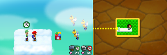 Sixth block in Toad Town of Mario & Luigi: Bowser's Inside Story + Bowser Jr.'s Journey.