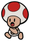 A shirtless Toad from Paper Mario: The Origami King