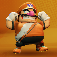 Wario (no gear, orange) - Mario Strikers Battle League.png