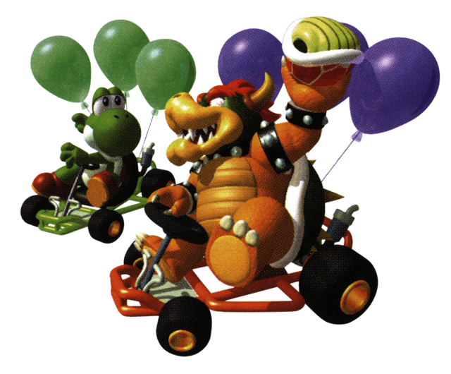 File:Yoshi and Bowser MK64.png - Super Mario Wiki, the Mario encyclopedia