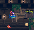 A Banana Coin in an alcove where a Lockjaw guards