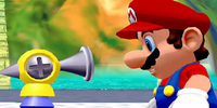F.L.U.D.D. introduces itself to Mario.