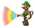 Luigi using the Dark-Light Device