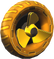 The Screw_Gold tires from Mario Kart Tour