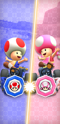 The Toad vs. Toadette Tour from Mario Kart Tour