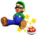 Artwork of Luigi getting by a red Spiny Shell for Mario Party 3