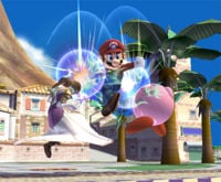 Mario uses the Mario Tornado in Super Smash Bros. Brawl