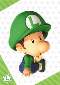 Baby Luigi close-up card from the Super Mario Trading Card Collection