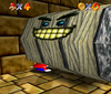 The crushed without damage glitch from Super Mario 64.