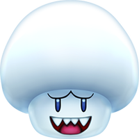Artwork of a Boo Mushroom, from Super Mario Galaxy + Super Mario Galaxy 2