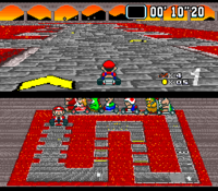 Mario driving near a Dash Panel.