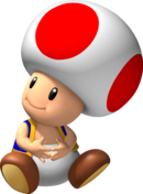 Artwork of Toad in Super Mario Galaxy (also used in Mario Party DS and Mario Party: Island Tour)