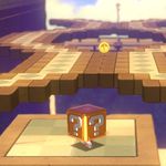 Toad wearing a ? Box at Conkdor Canyon in Super Mario 3D World.