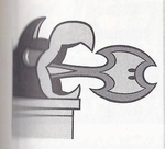 Artwork of a Batto Shuruken and Kōmori Missile from Wario Land: Super Mario Land 3