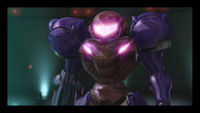 A screenshot of False Samus.