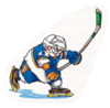 A sticker of Fat Hockey Player
