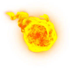 Artwork of a Fireball from Super Mario 3D World.