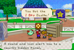 Obtaining the I Spy badge in Toad Town